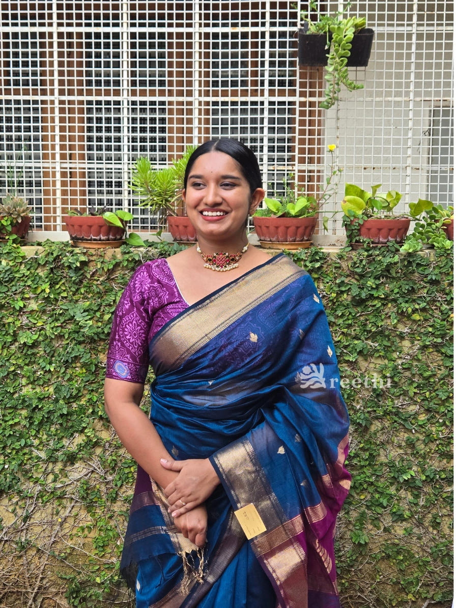 Maheshwari Silk Cotton Keri Butta Pallu